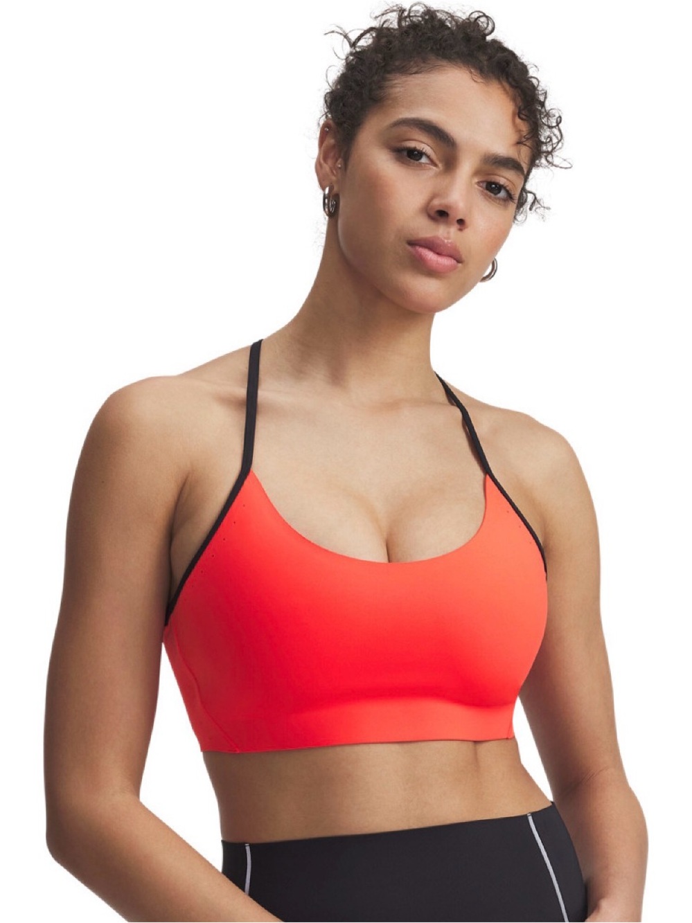NWT Under Armour UA Halo Bonded Sports Bra Racer Red Black S